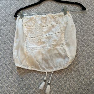 American Eagle White Lace Tube Top